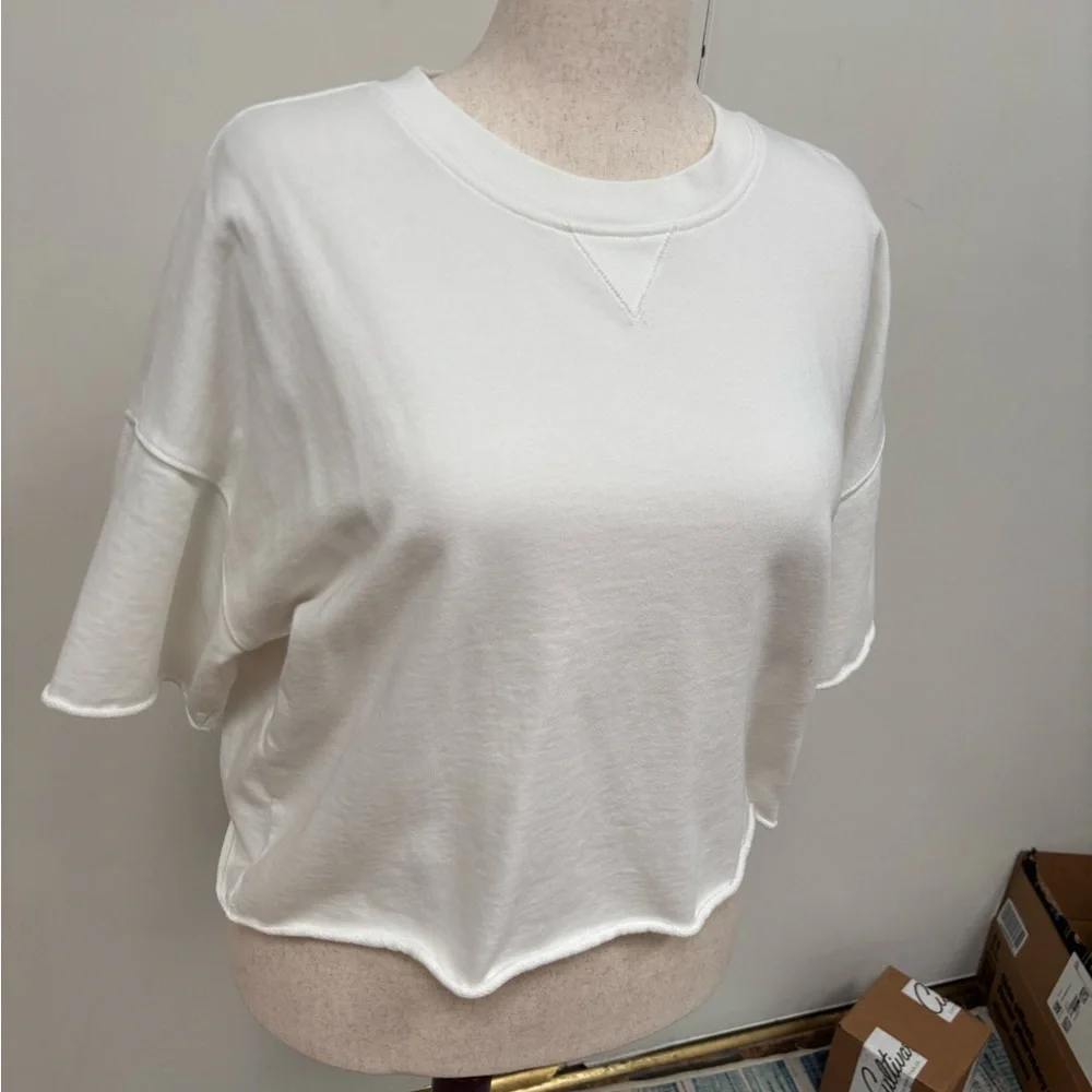Gap Women's White Cropped Sweatshirt Top - Picture 5 of 7